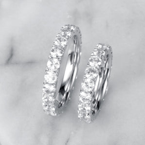 White Diamond Couple Rings