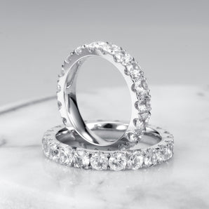 White Diamond Couple Rings