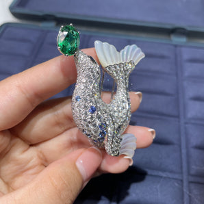 Customized Emerald Jewelry Brooch