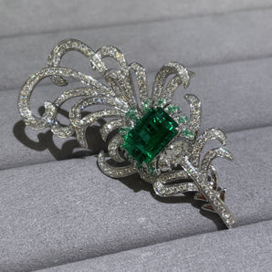 Customized Emerald Jewelry Brooch