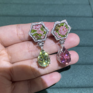 Customized Colored Gemstone Jewelry Earrings