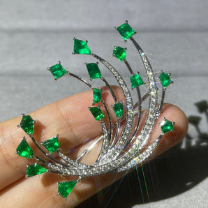 Customized Emerald Jewelry Brooch